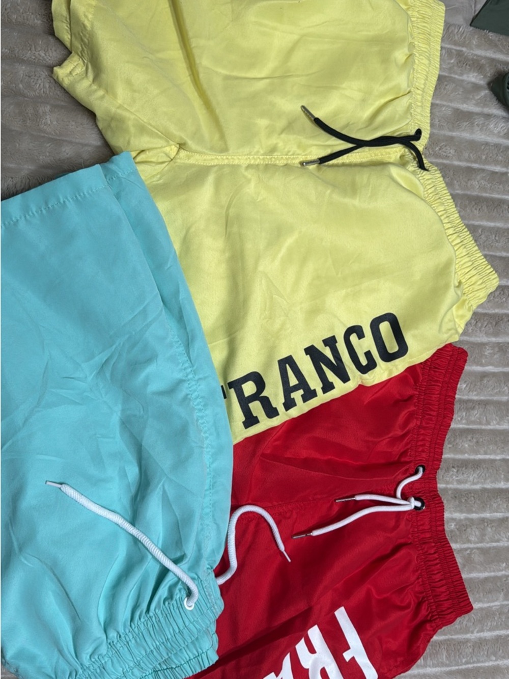 Kids XL bundle Trio of Bright Athletic Shorts - Yellow, Aqua, Red